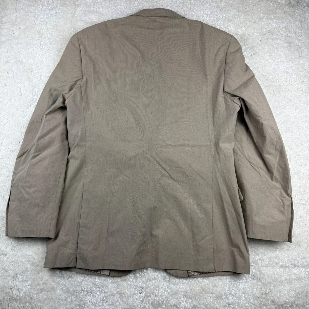 Madison Mens Tan Striped Blazer Jacket Paisley Lined Sport Coat Size XL‎